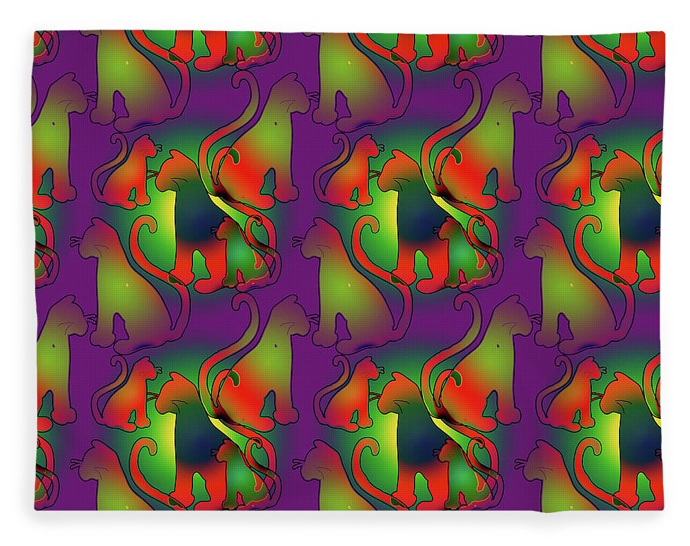 Abstract Rainbow Cats - Blanket