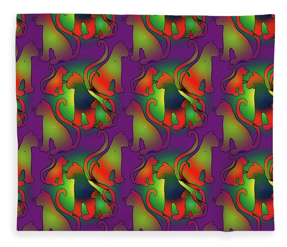 Abstract Rainbow Cats - Blanket