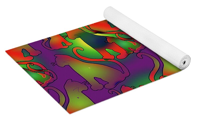 Abstract Rainbow Cats - Yoga Mat