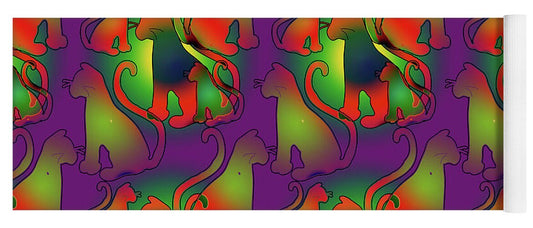 Abstract Rainbow Cats - Yoga Mat