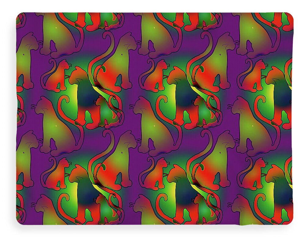 Abstract Rainbow Cats - Blanket