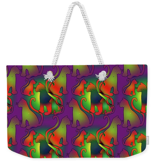 Abstract Rainbow Cats - Weekender Tote Bag