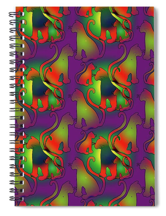 Abstract Rainbow Cats - Spiral Notebook