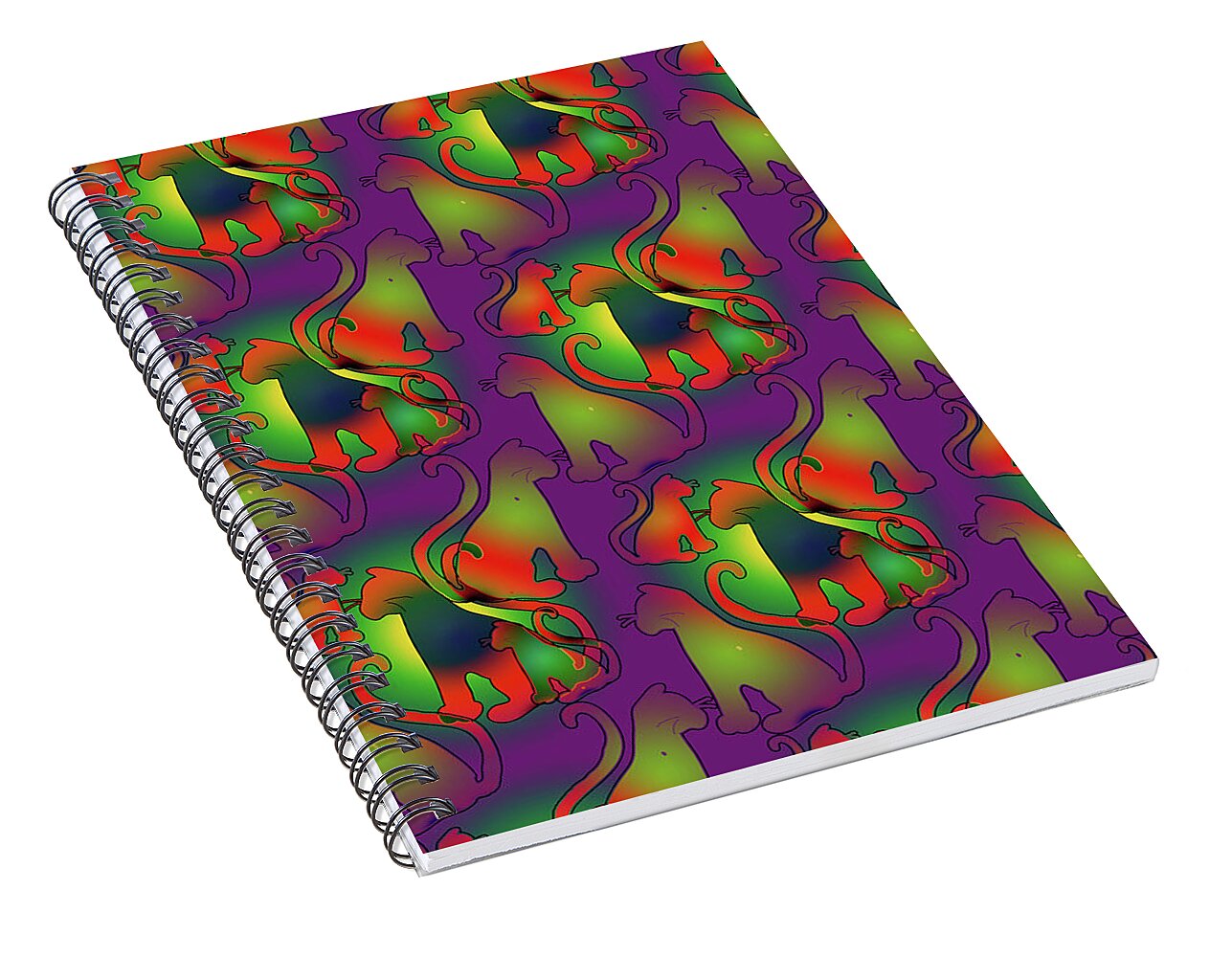 Abstract Rainbow Cats - Spiral Notebook