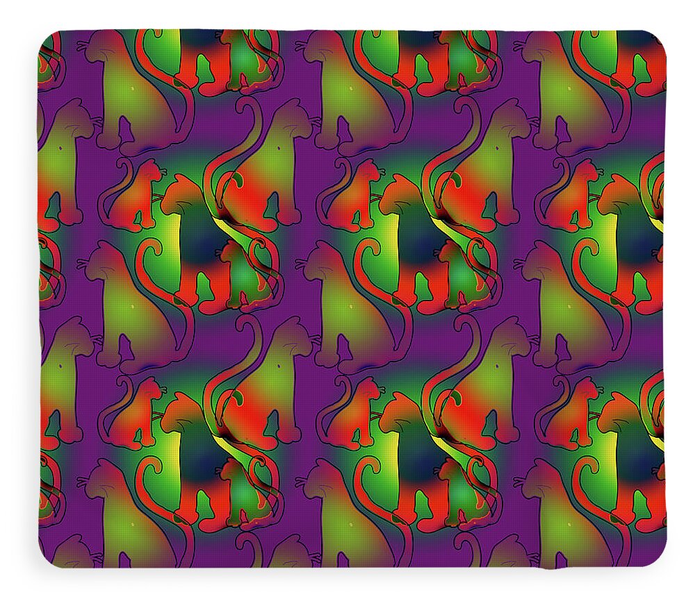 Abstract Rainbow Cats - Blanket