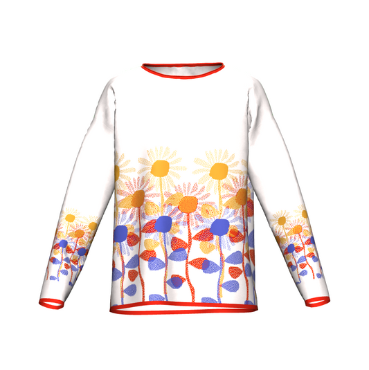 Red Yellow Blue Sunflowers Sweater