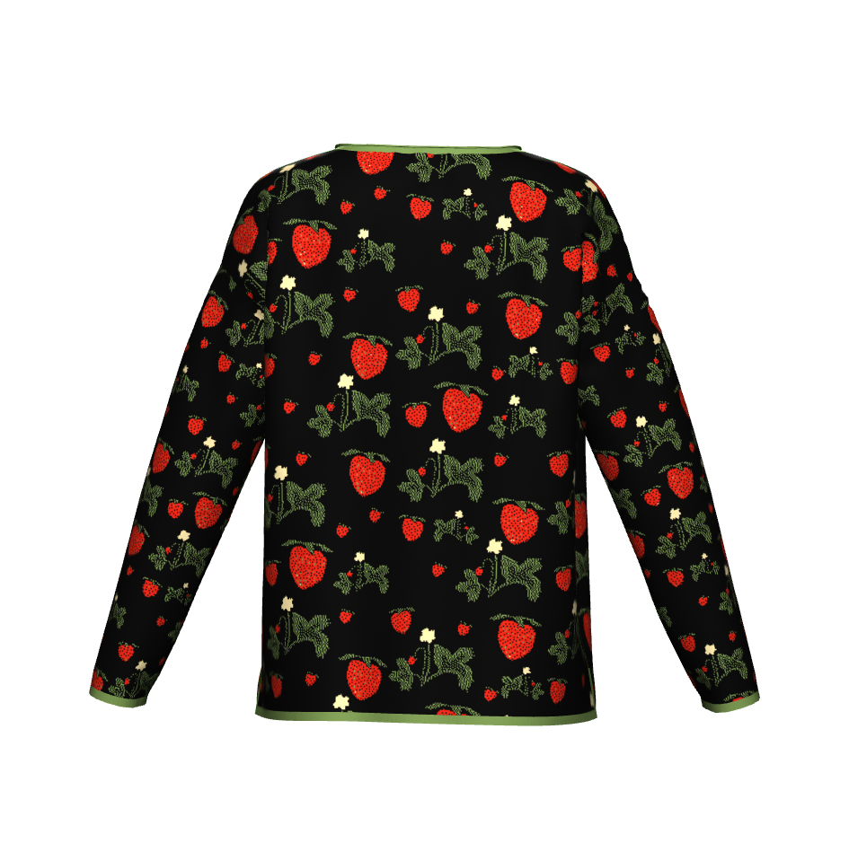 Wild Strawberries Pattern Sweater