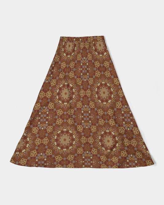 Checkered Star Geometry Women's All-Over Print A-Line Midi Skirt