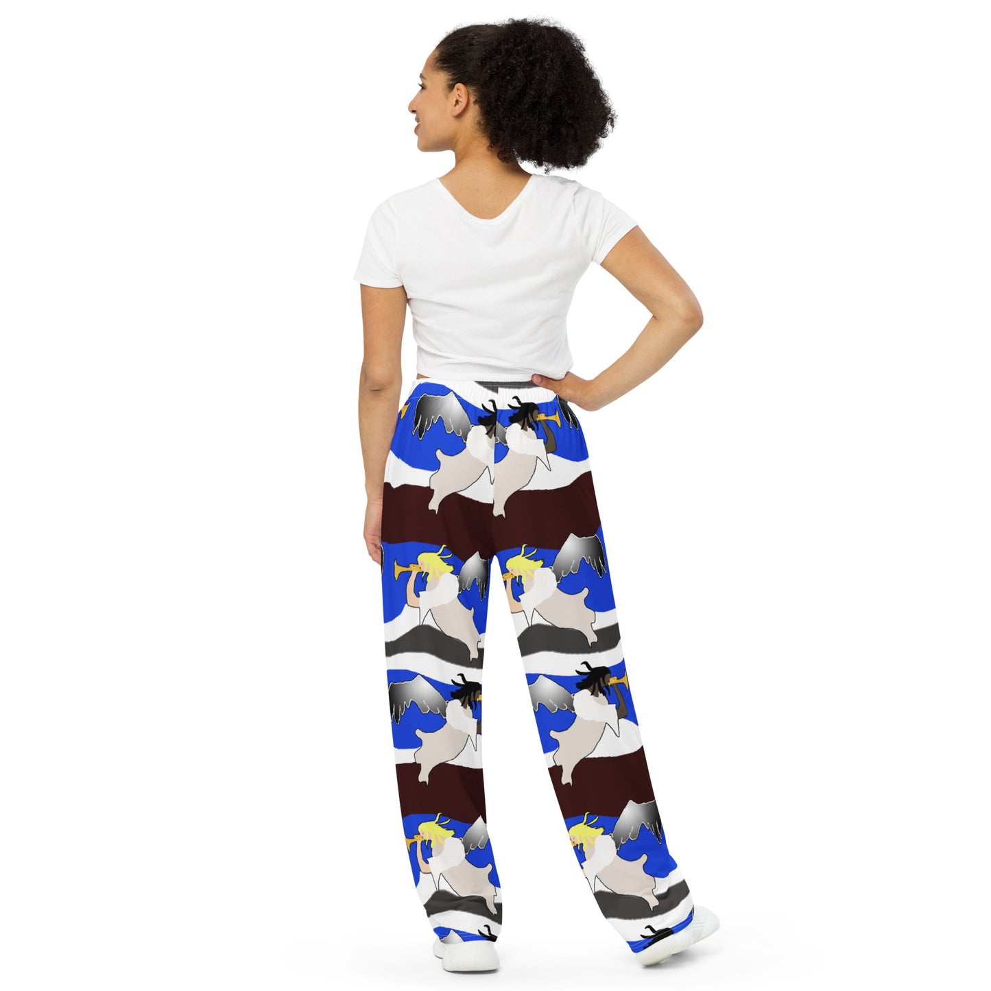 Angels Pattern All-over print unisex wide-leg pants