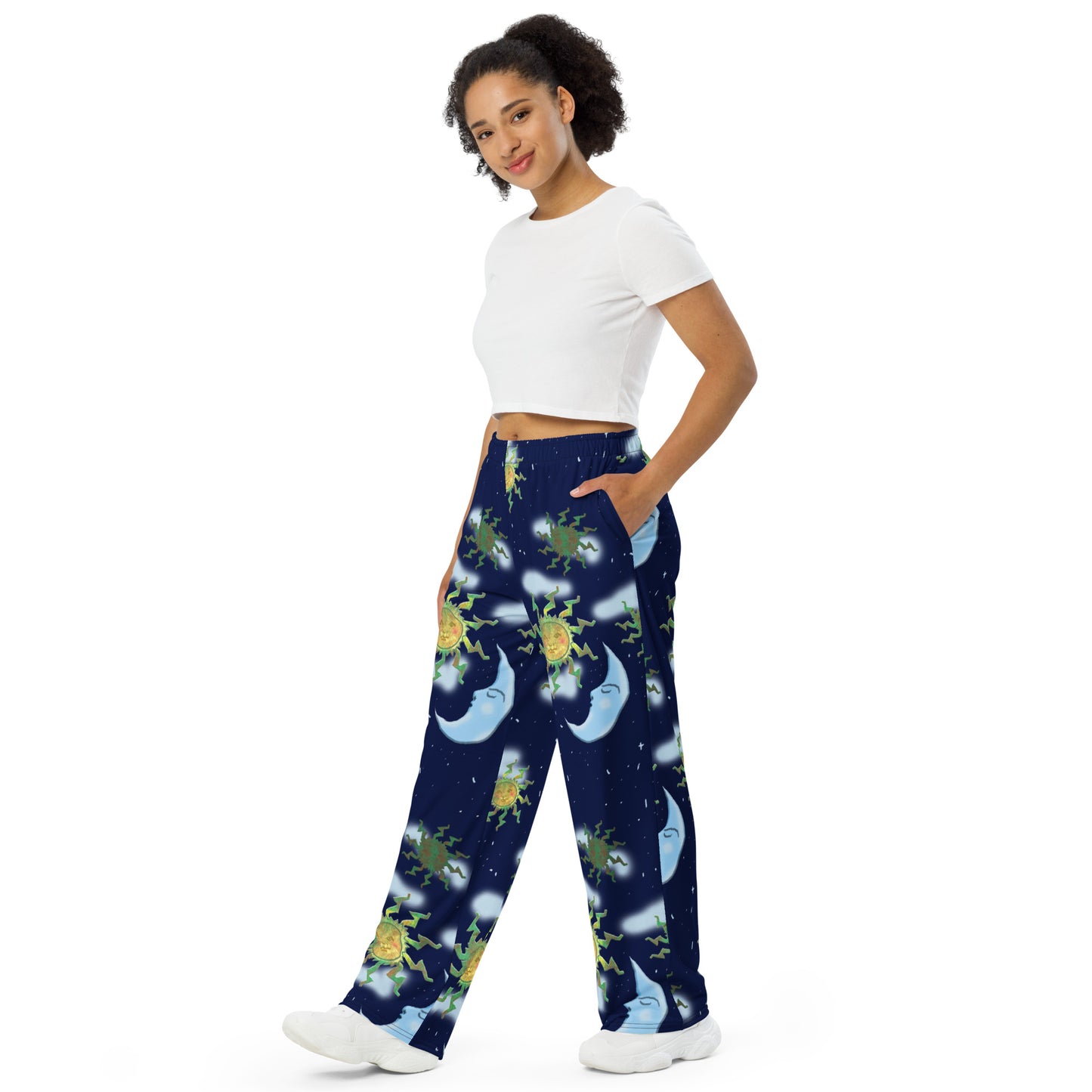 Antique Sun All-over print unisex wide-leg pants