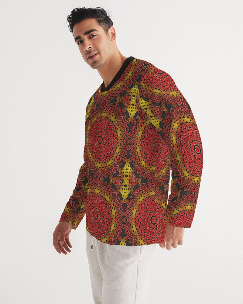 Celtic Orange Spiral Men's All-Over Print Long Sleeve Sports Jersey