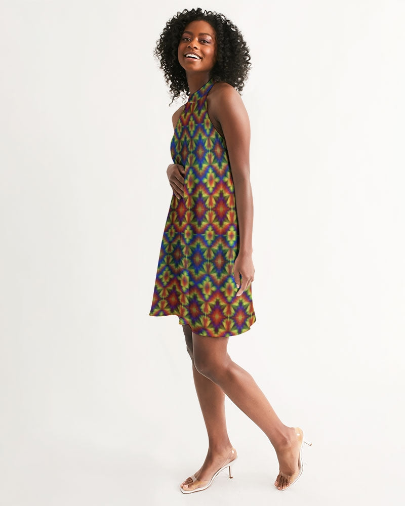 Carnival Kaleidoscope Women's All-Over Print Halter Dress