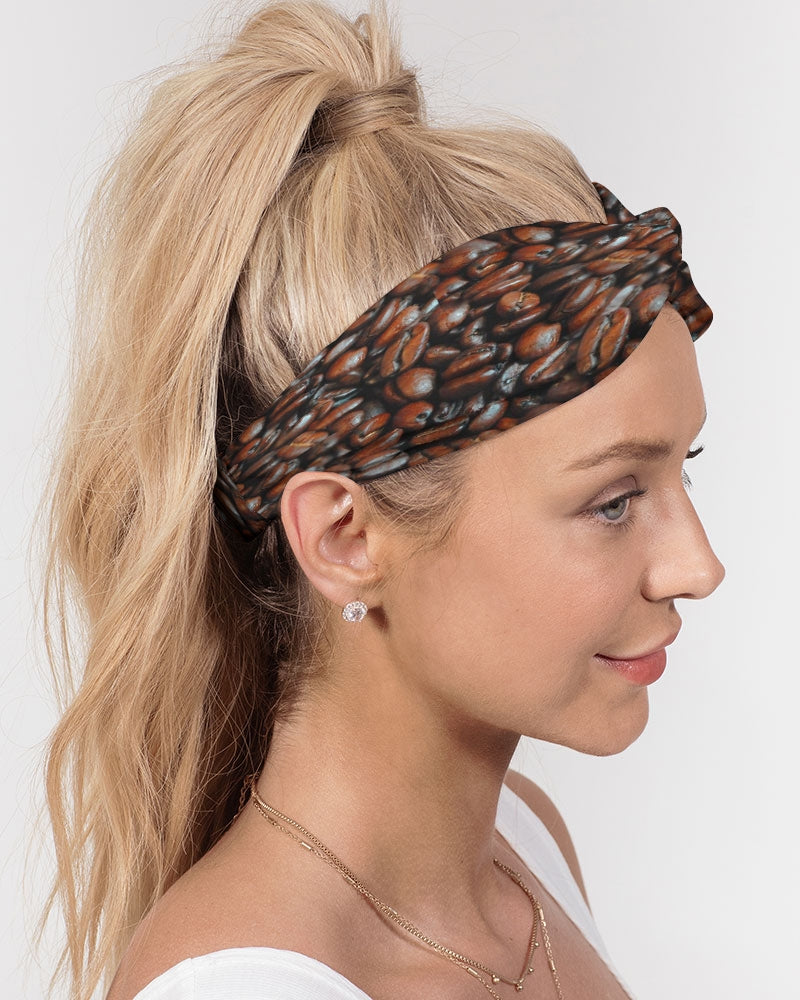 Coffee Bean Pattern Twist Knot Headband Set