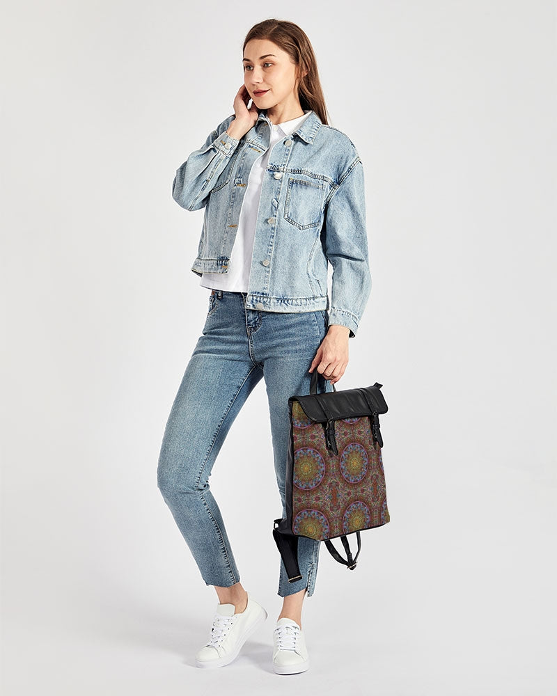 Blue Pink Windy Kaleidoscope Casual Flap Backpack