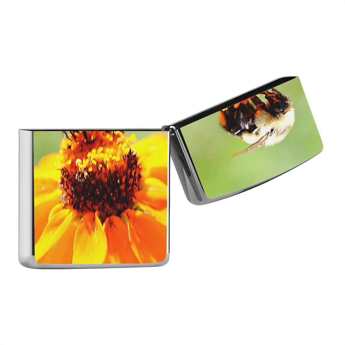 Metal Lighter Case Bee On A Flower