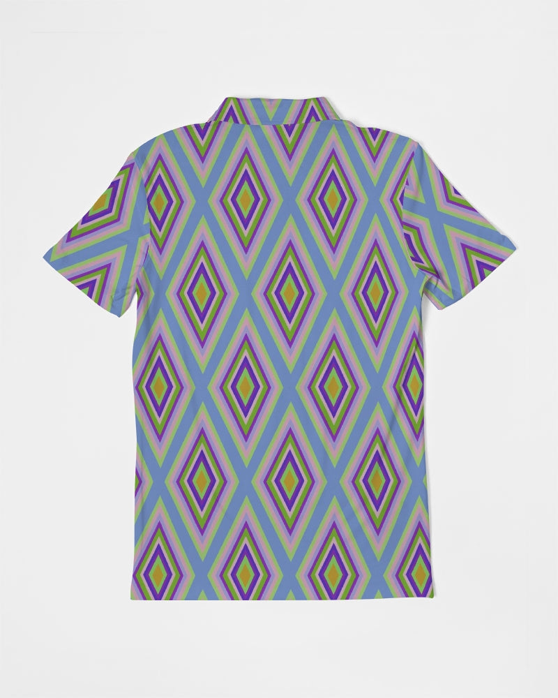 Colorful diamonds Variation 2 Men's All-Over Print Slim Fit Short Sleeve Polo