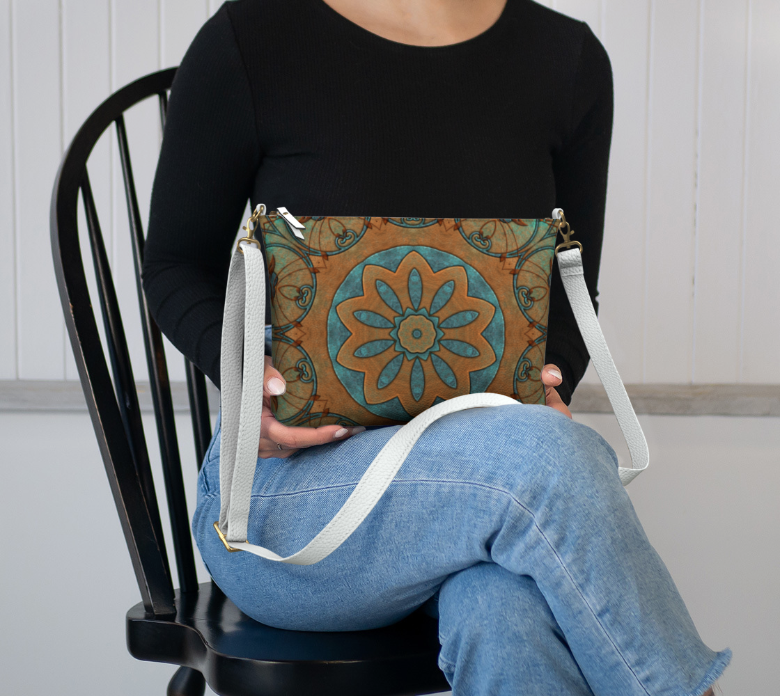 Copper Patina Kaleidoscope Vegan Crossbody Purse