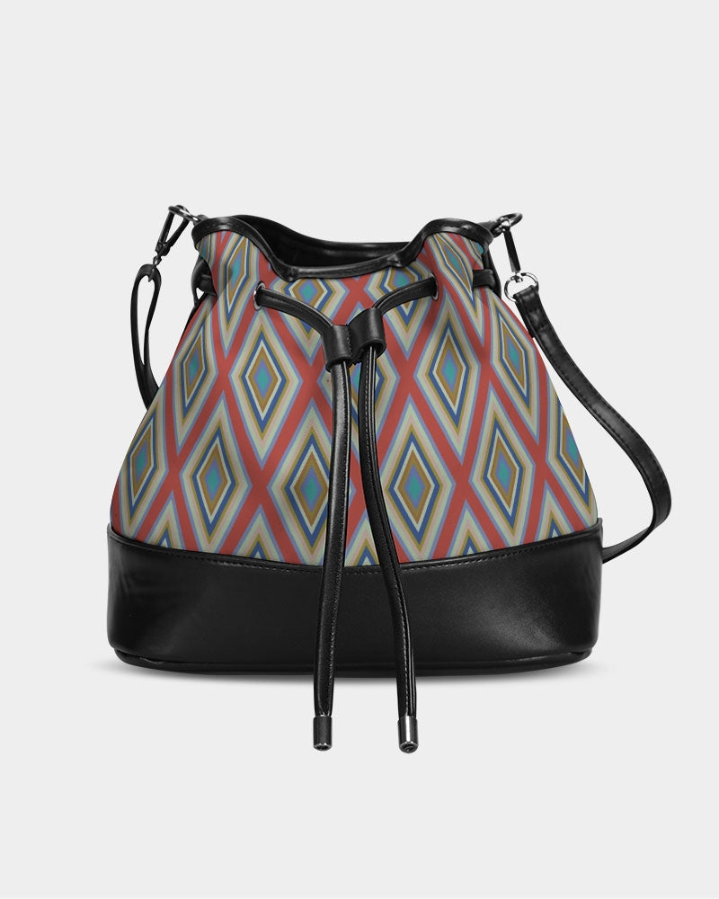 Colorful Diamonds Variation 3 Mini Drawstring Bucket Bag