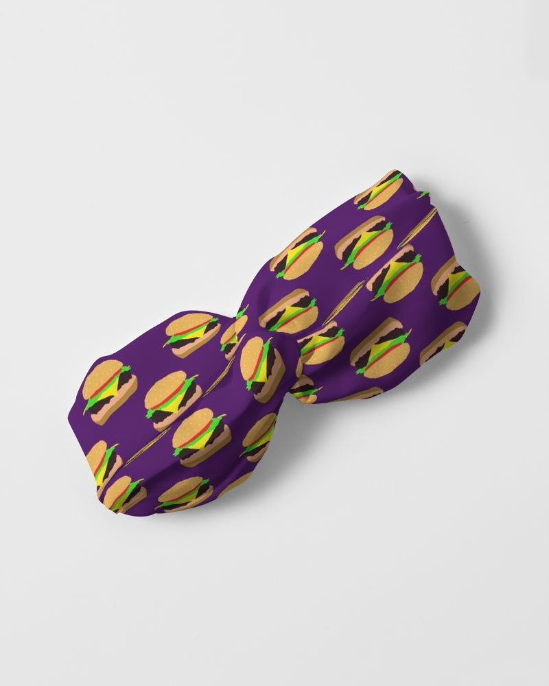 Cheeseburger Pattern Twist Knot Headband Set