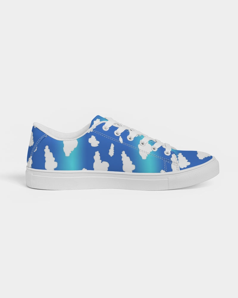 Clouds Pattern Men's Faux-Leather Sneaker