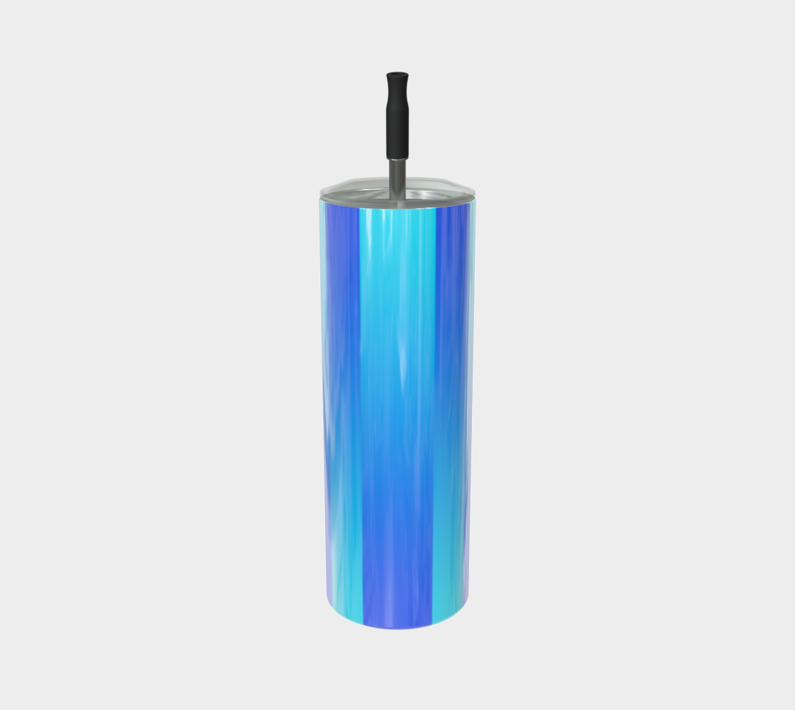 Soft Blue Blend Stripe Stainless Steel Tumbler