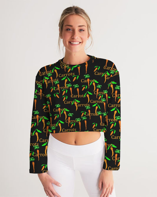 Carrots Pattern Women's All-Over Print Cropped Sweatshirt