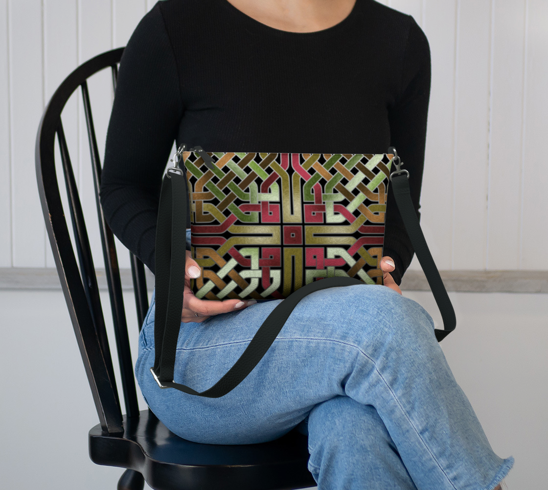 Earthtone Celtic Knot Vegan Crossbody Purse