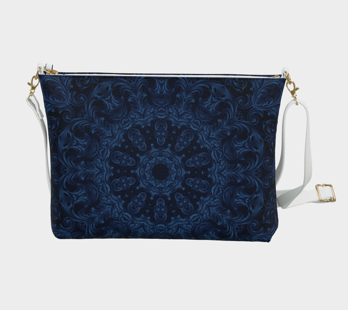 Blue Velvet Kaleidoscope Vegan Crossbody Purse