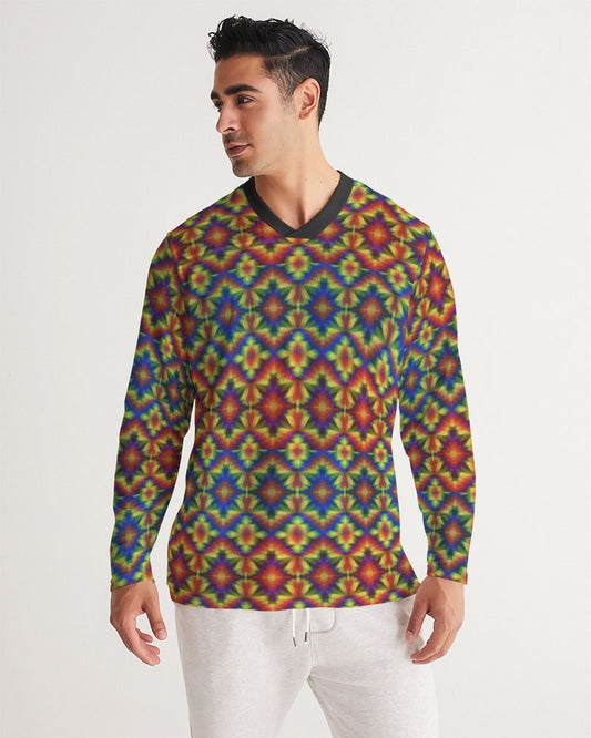 Carnival Kaleidoscope Men's All-Over Print Long Sleeve Sports Jersey