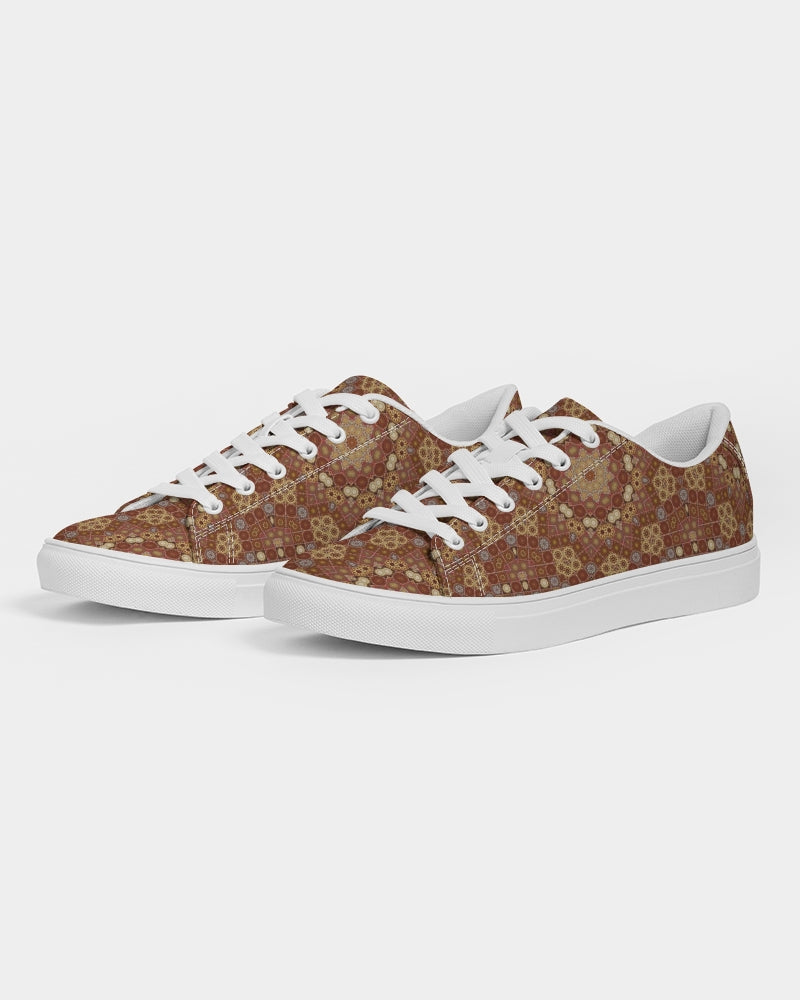 Checkered Star Geometry Men's Faux-Leather Sneaker