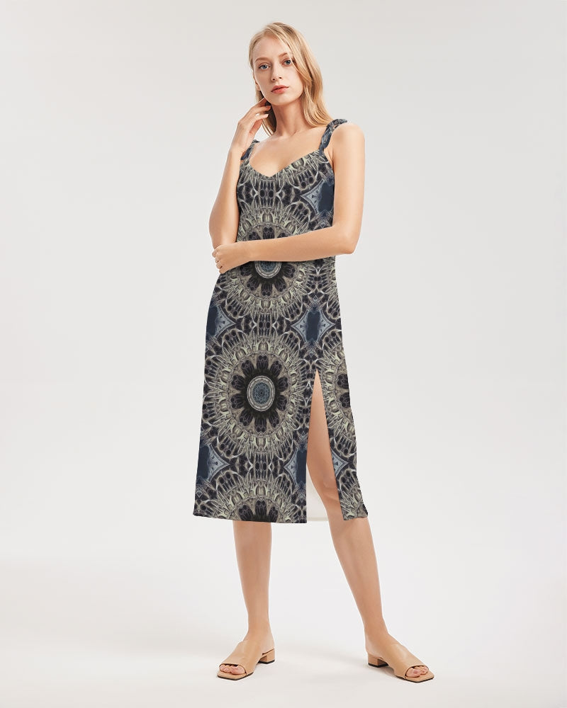 Cathedral Kaleidoscope Women's All-Over Print Tie Strap Split Dress