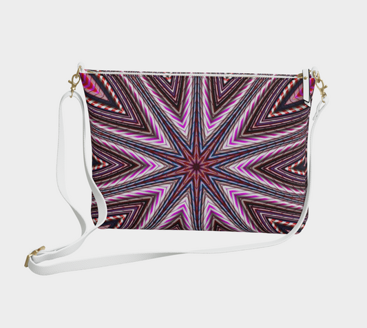 Candy Cane Kaleidoscope Vegan Crossbody Purse