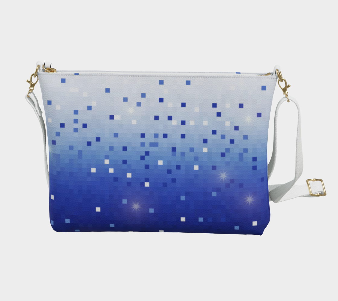 Blue Square Confetti Vegan Crossbody Purse