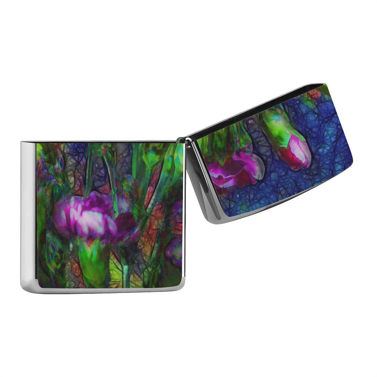 Metal Lighter Case Abstract Pink Carnations