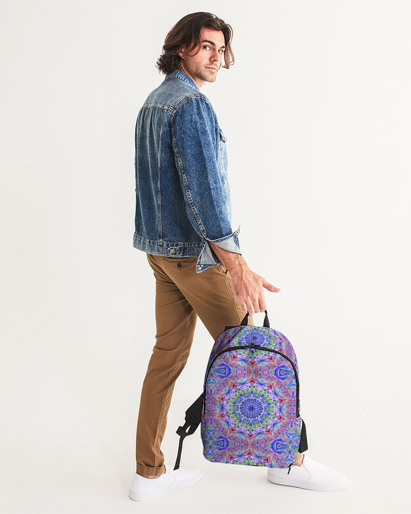 Blue Red Kaleidoscope Large Backpack