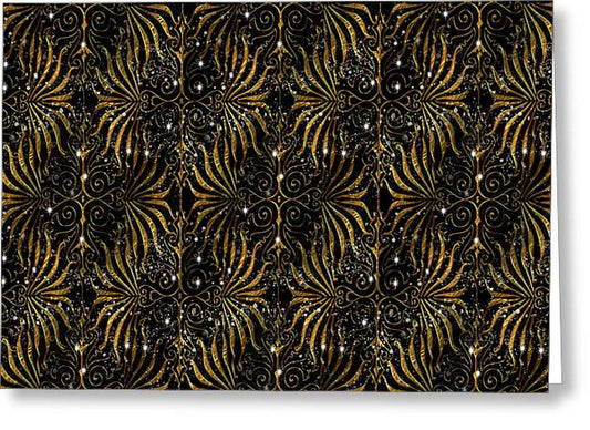 Black and Gold Victorian Sparkle - Greeting Card