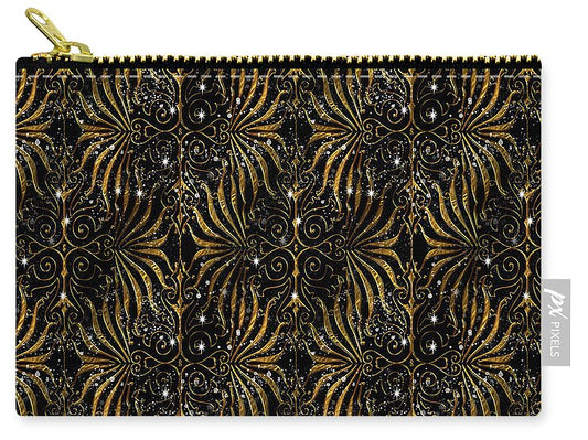 Black and Gold Victorian Sparkle - Zip Pouch