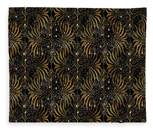 Black and Gold Victorian Sparkle - Blanket