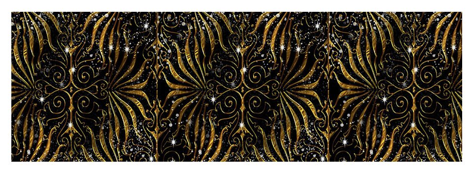 Black and Gold Victorian Sparkle - Yoga Mat