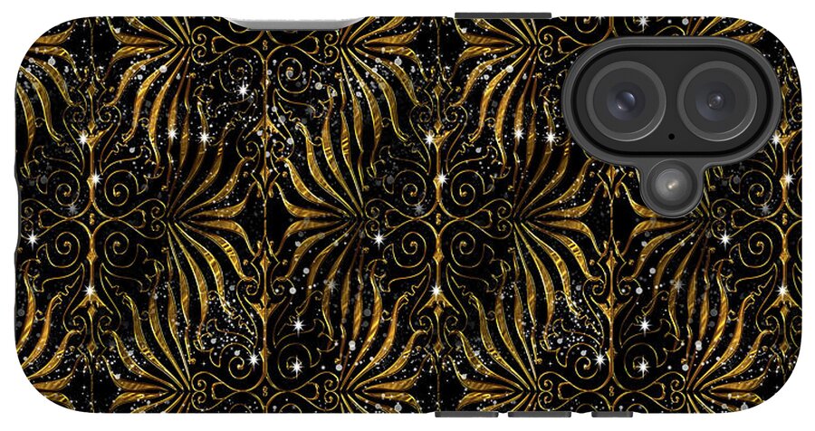 Black and Gold Victorian Sparkle - Phone Case