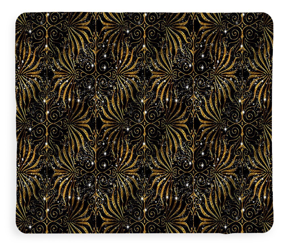 Black and Gold Victorian Sparkle - Blanket