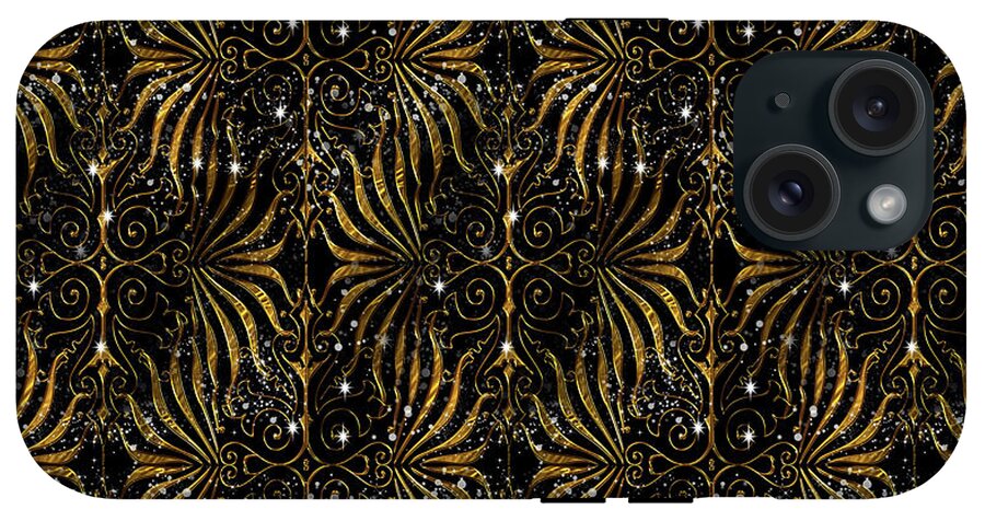 Black and Gold Victorian Sparkle - Phone Case