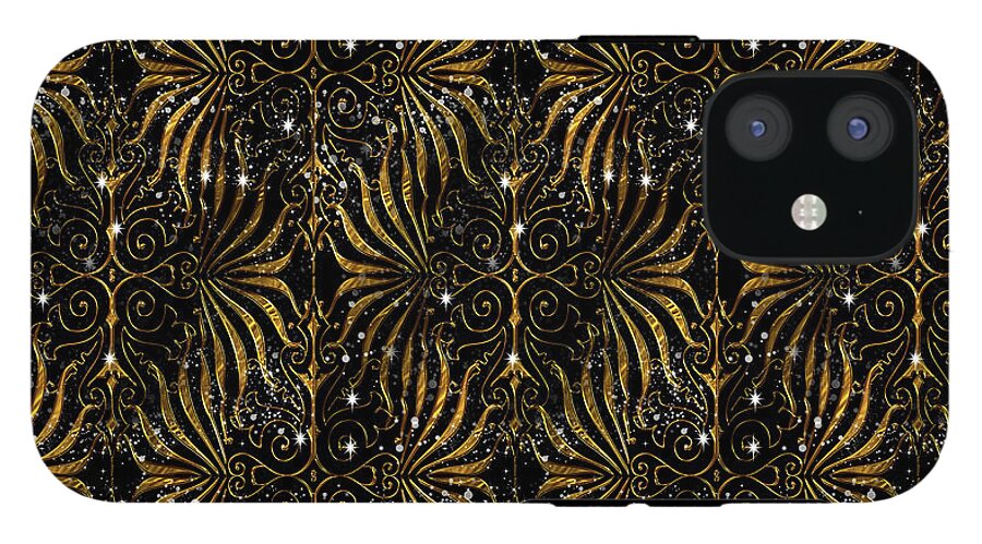 Black and Gold Victorian Sparkle - Phone Case