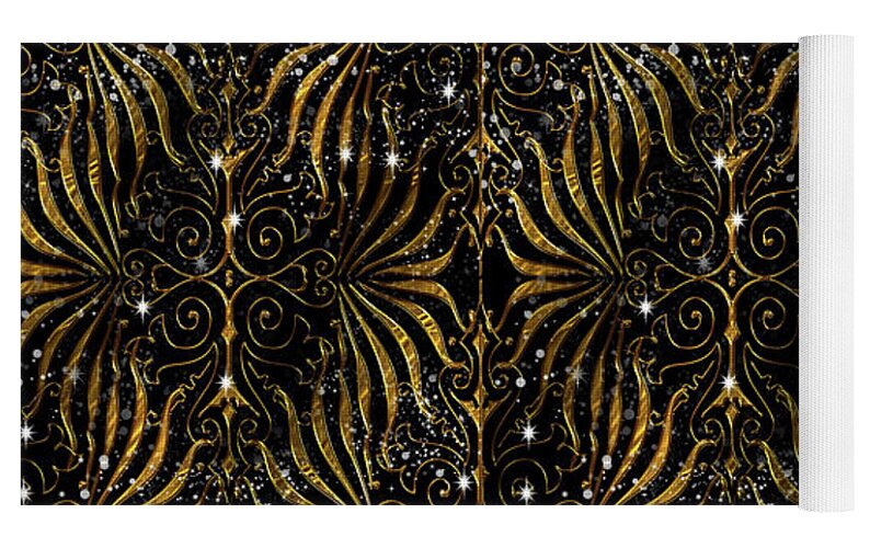 Black and Gold Victorian Sparkle - Yoga Mat