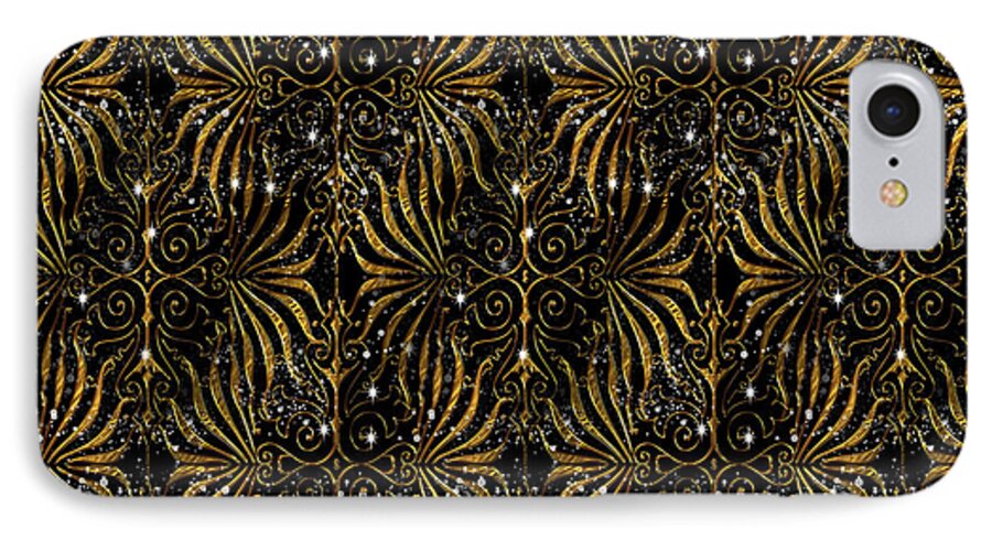 Black and Gold Victorian Sparkle - Phone Case