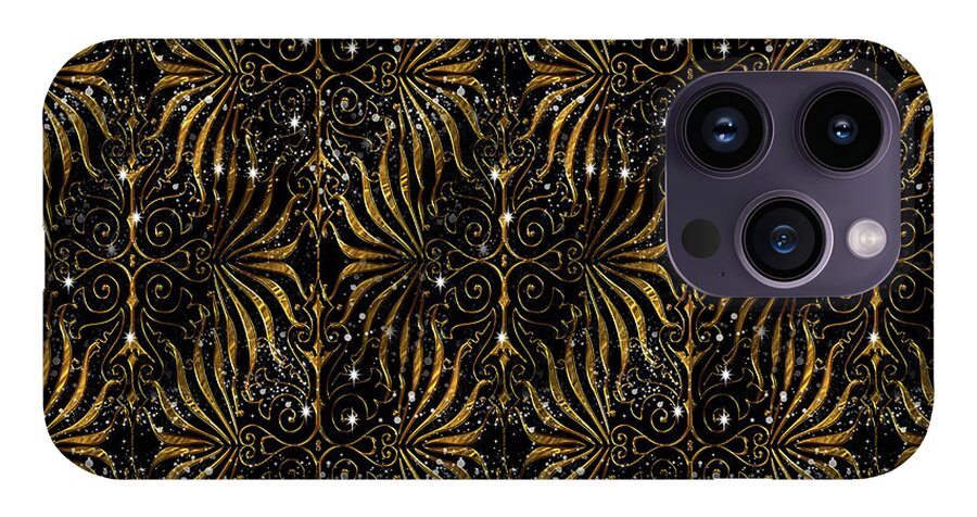 Black and Gold Victorian Sparkle - Phone Case