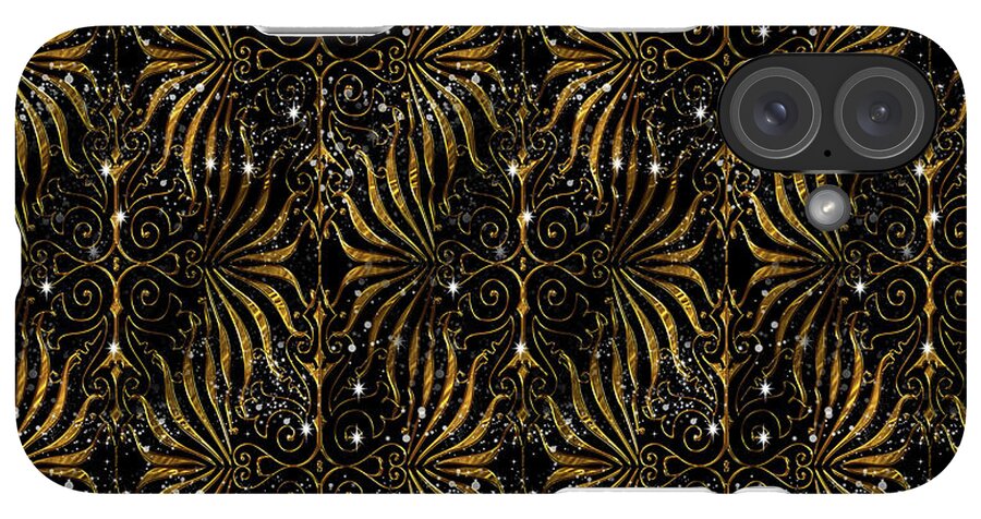 Black and Gold Victorian Sparkle - Phone Case