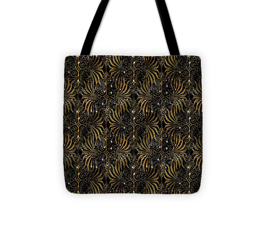 Black and Gold Victorian Sparkle - Tote Bag