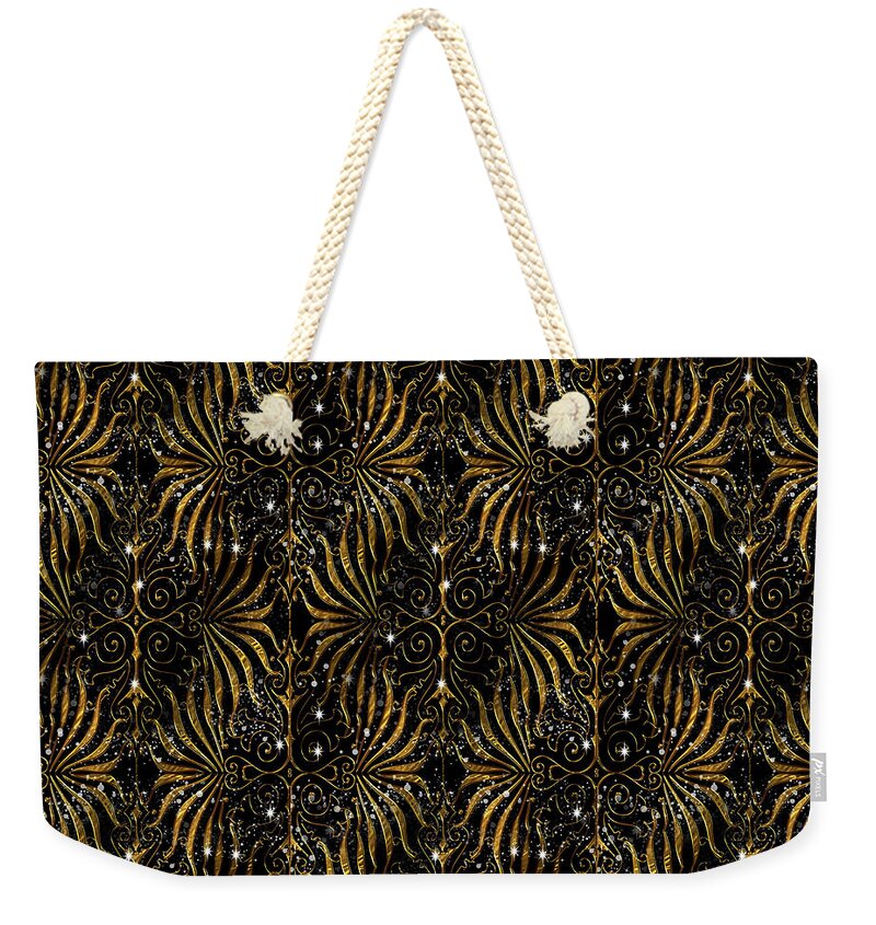 Black and Gold Victorian Sparkle - Weekender Tote Bag