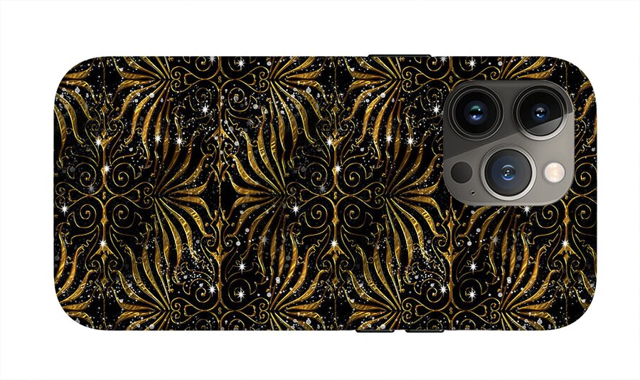 Black and Gold Victorian Sparkle - Phone Case